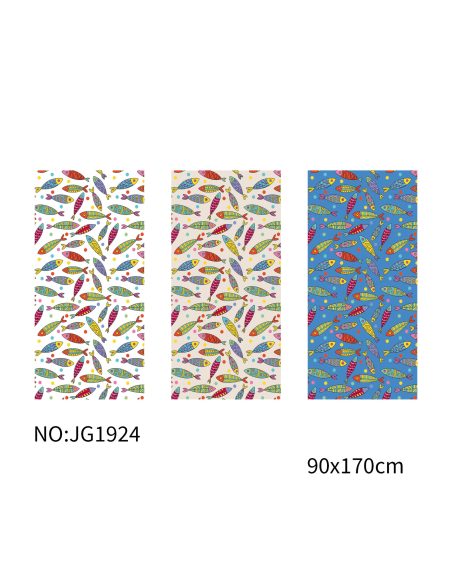 Strandtuch mit mehrfarbigem Fischmuster