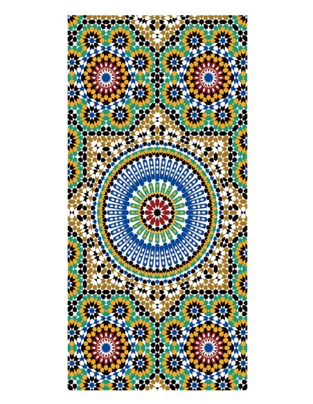 Strandtuch mit mediterranem Mosaikmuster