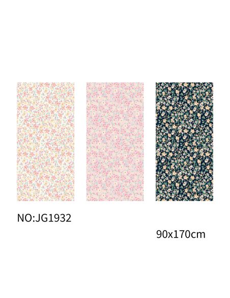 Toalla de playa estampado flores vintage