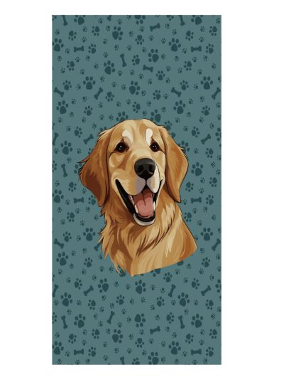 Toalla de playa con estampado de perros y huellas