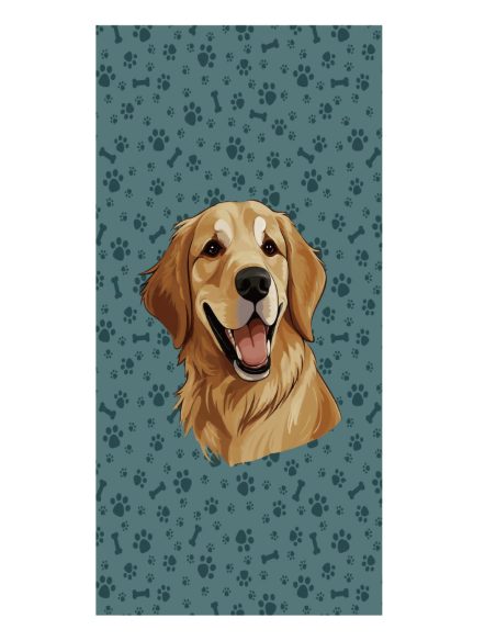 Strandtuch mit Hunde- und Pfotenabdruck