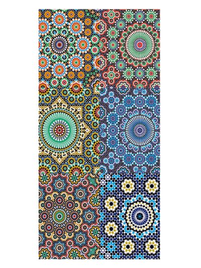 Toalla de playa con estampado de mosaico mandala