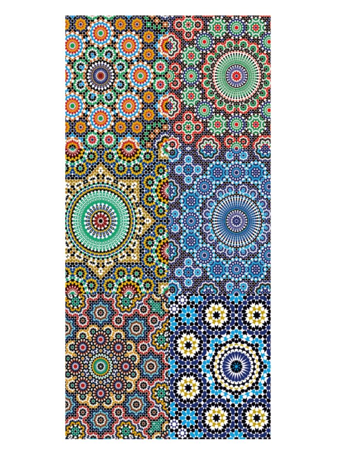 Toalla de playa con estampado de mosaico mandala