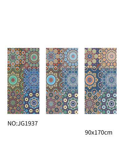 Toalla de playa con estampado de mosaico mandala 2