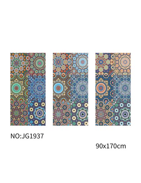 Toalla de playa con estampado de mosaico mandala