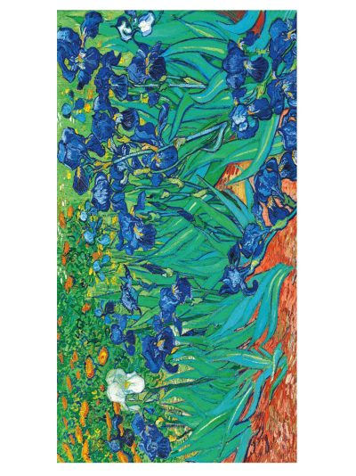 Toalla de playa inspiración artística de iris azul