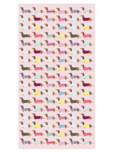 Toalla de playa con estampado de perro salchicha