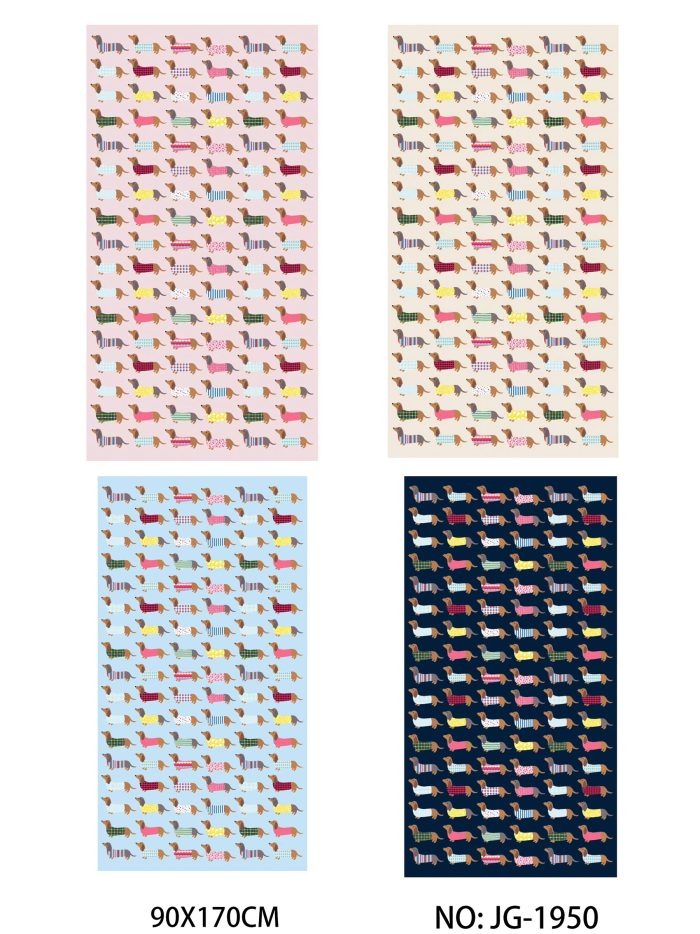 Strandtuch mit Dackelmuster