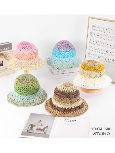 Gorro bucket de rafia multicolor 2