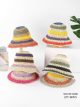 Gorro bucket de rafia rayas multicolor