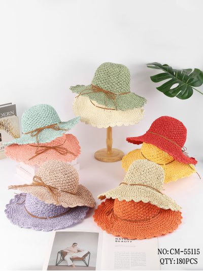 Sombrero de rafia con lazo de cordón 2