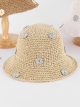 Sombrero bucket con flores bordadas