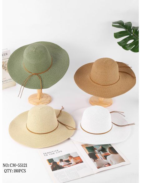 Sombrero de ala ancha con cordón
