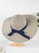Sombrero de rafia ala ancha con lazo