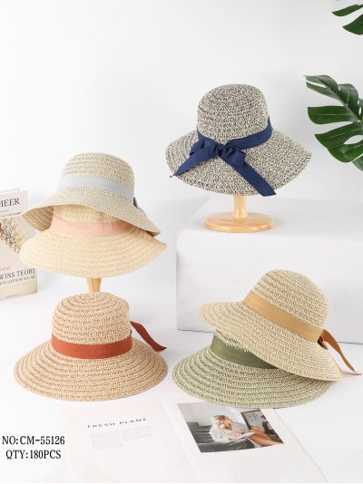 Sombrero de rafia con lazo 2