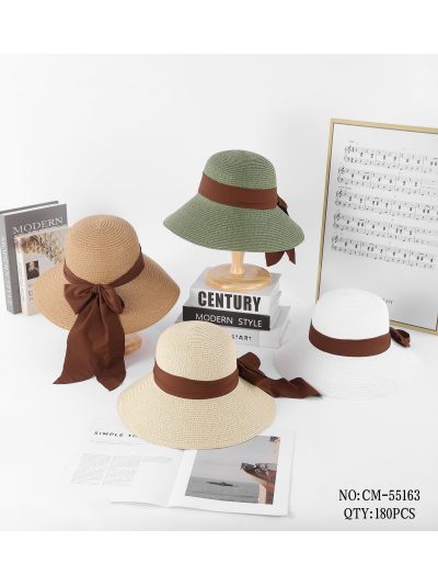 Sombrero de rafia ala ancha con lazo grande 2