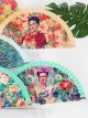 Abanico de madera estampado Frida