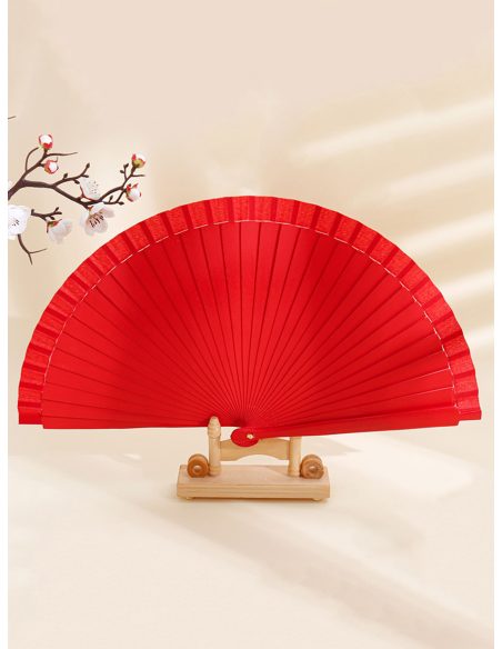 leque de madeira vermelha simples