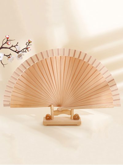 Abanico de madera liso natural