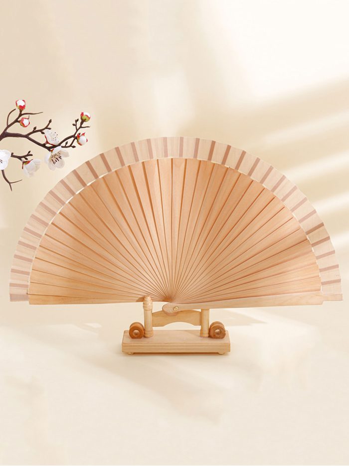 Abanico de madera liso natural
