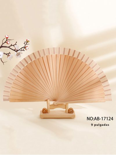 Abanico de madera liso natural 2
