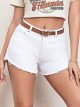Short en jean taille haute avec ceinture