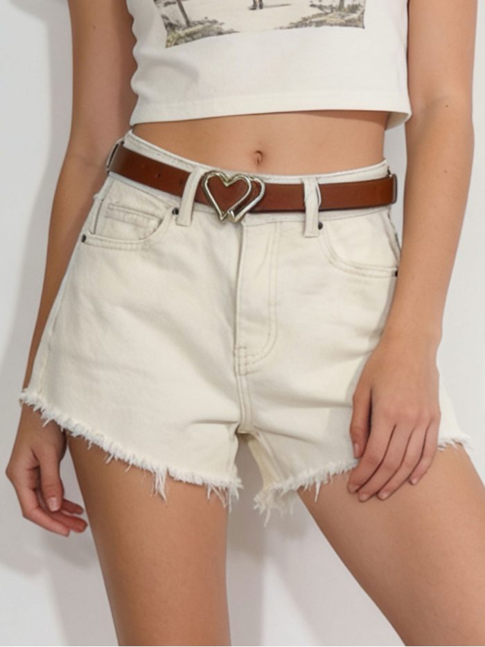 Short denim cinturón tiro alto