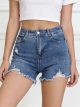 Ripped denim shorts