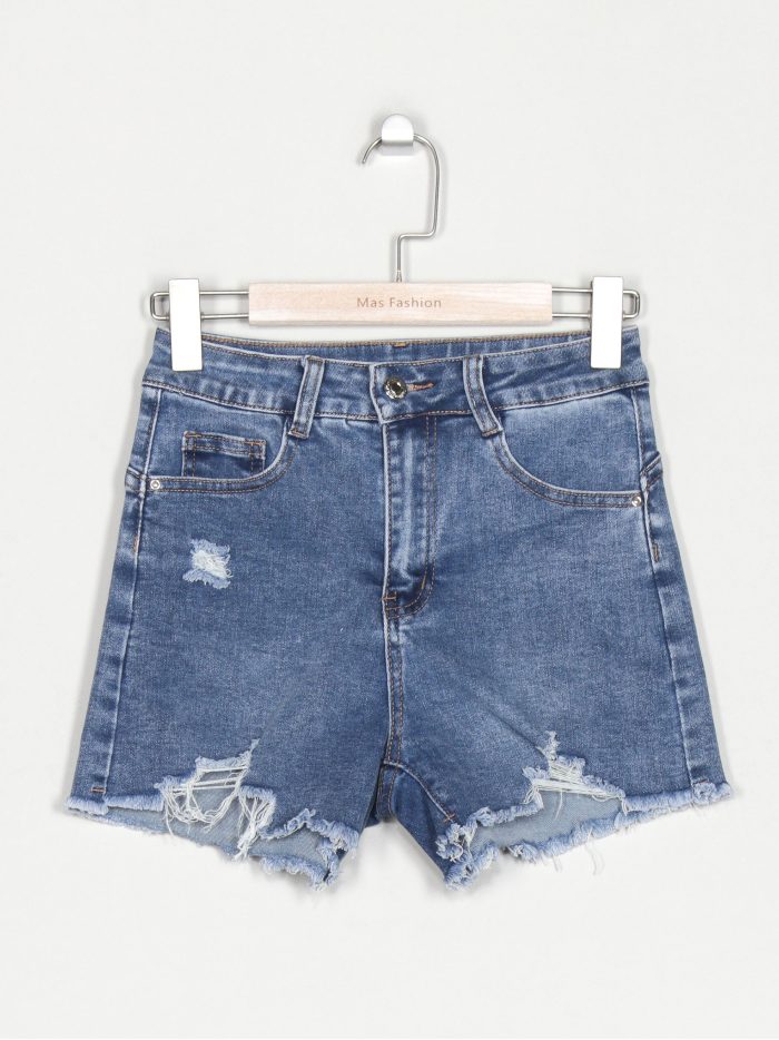 Ripped denim shorts