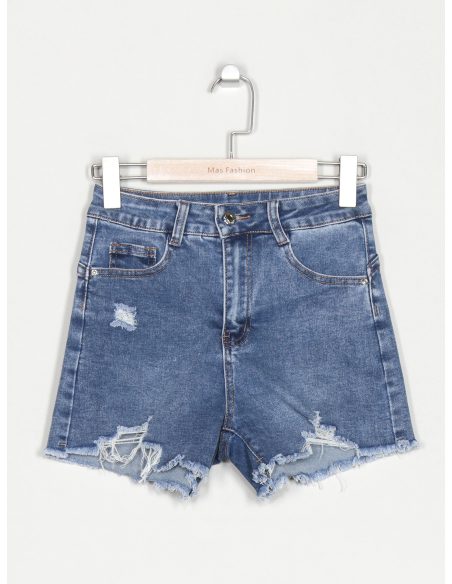 Ripped denim shorts