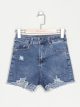 Ripped denim shorts