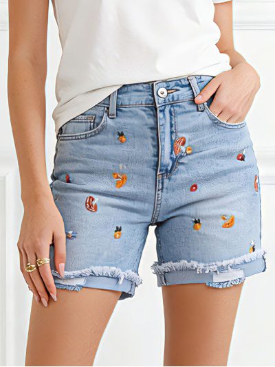 Short denim bordado