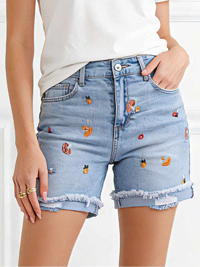 Short denim bordado