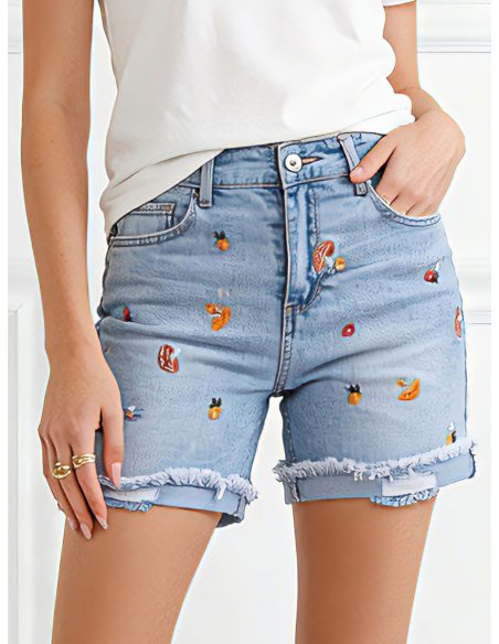 Short denim bordado