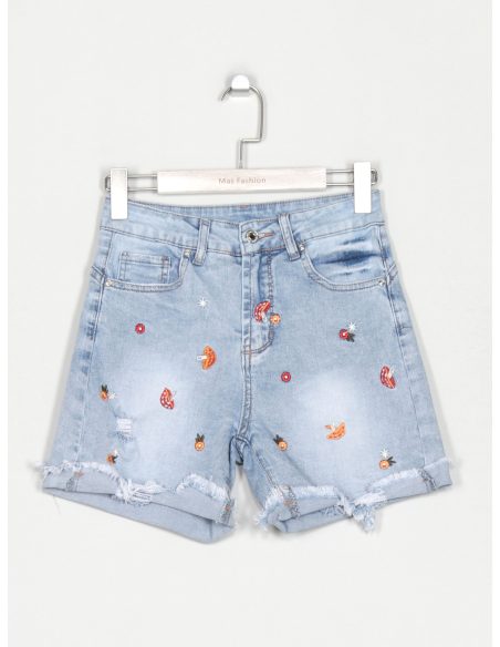Short denim bordado
