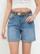 Short denim cinturón