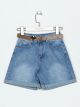 Short denim cinturón