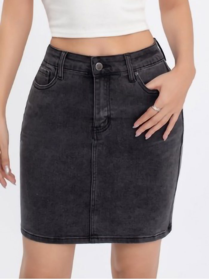 mini-jupe en jean push-up