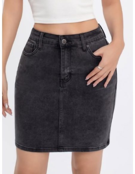 mini-jupe en jean push-up