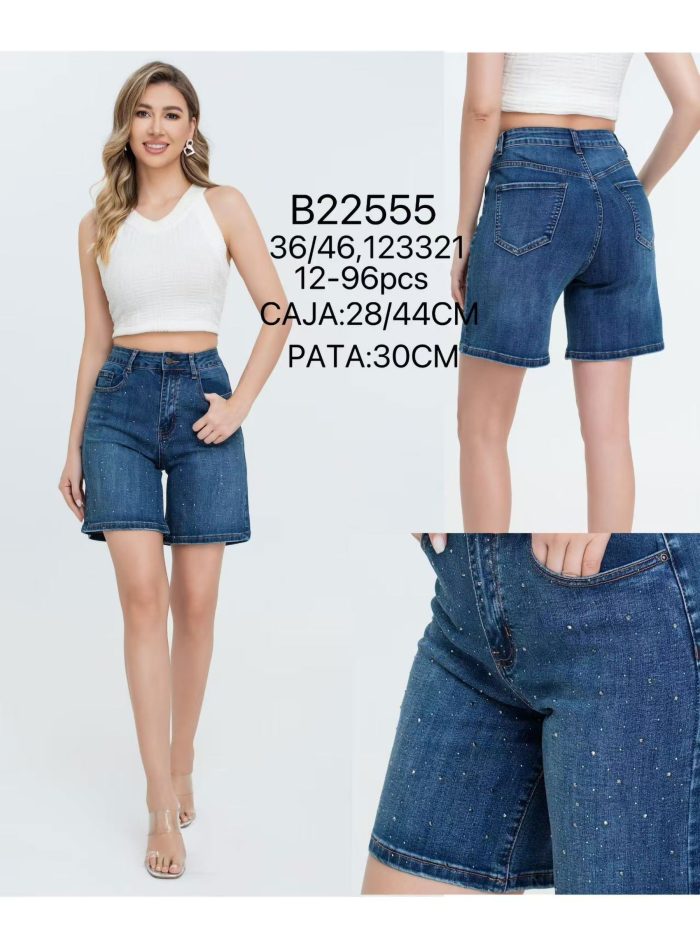 Bermuda denim strass