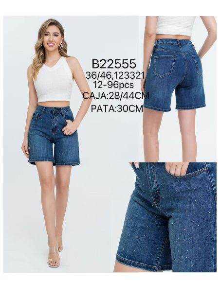 Bermuda denim strass