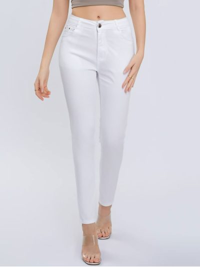 Pantalón stretch bolsillo bordado talla grande