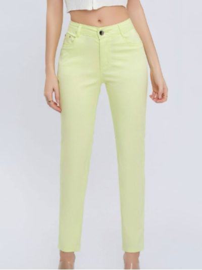 Pantalón stretch bolsillo bordado talla grande