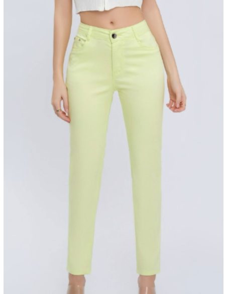 Pantalón stretch bolsillo bordado talla grande