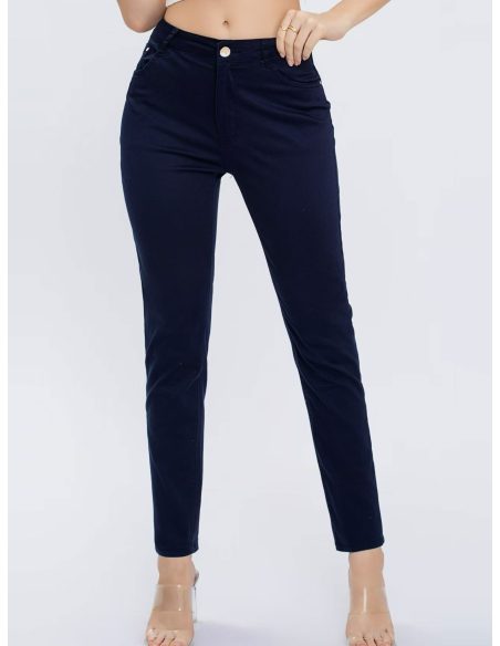 Pantalón stretch bolsillo bordado talla grande
