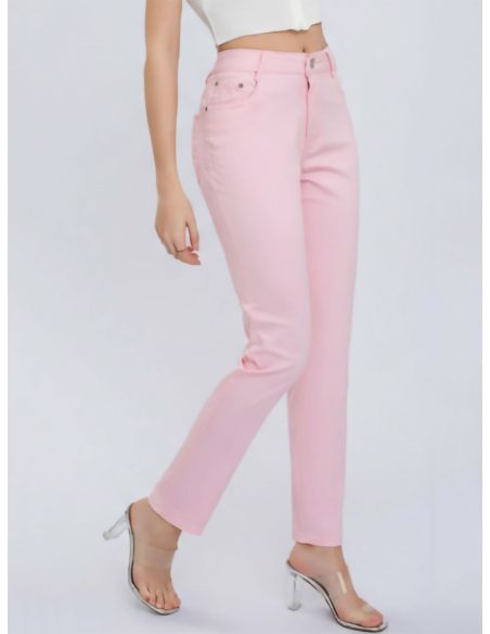 Pantalón stretch bolsillo bordado talla grande