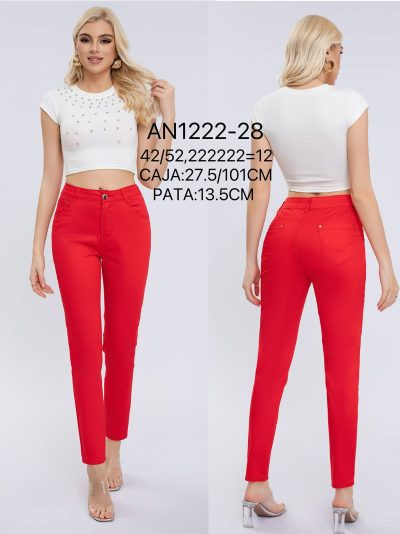 Pantalón stretch bolsillo bordado talla grande 2