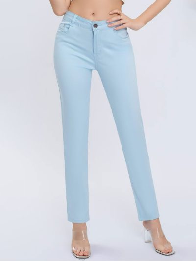 Pantalón stretch bolsillo bordado talla grande