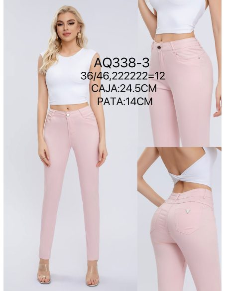 Pantalón stretch bolsillo detalle metálico