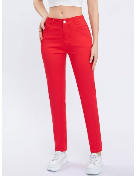 Pantalón stretch bolsillo detalle metálico